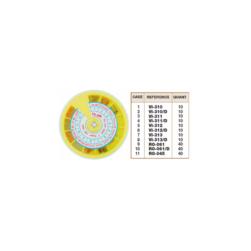 Assort. vis avec pierres