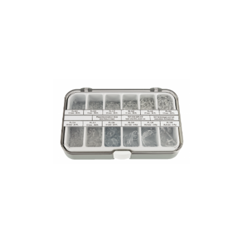 Plaq.a vis silicone (assort 180 paires + 15 pieces jumelees)