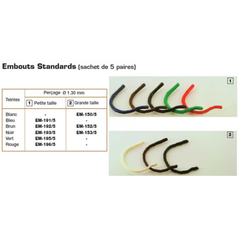 Embout croch. sil marron (1pr)