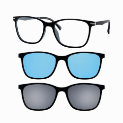 Monture ultem 53 noir/gris + 2 clips gris/bleu miroir prix net