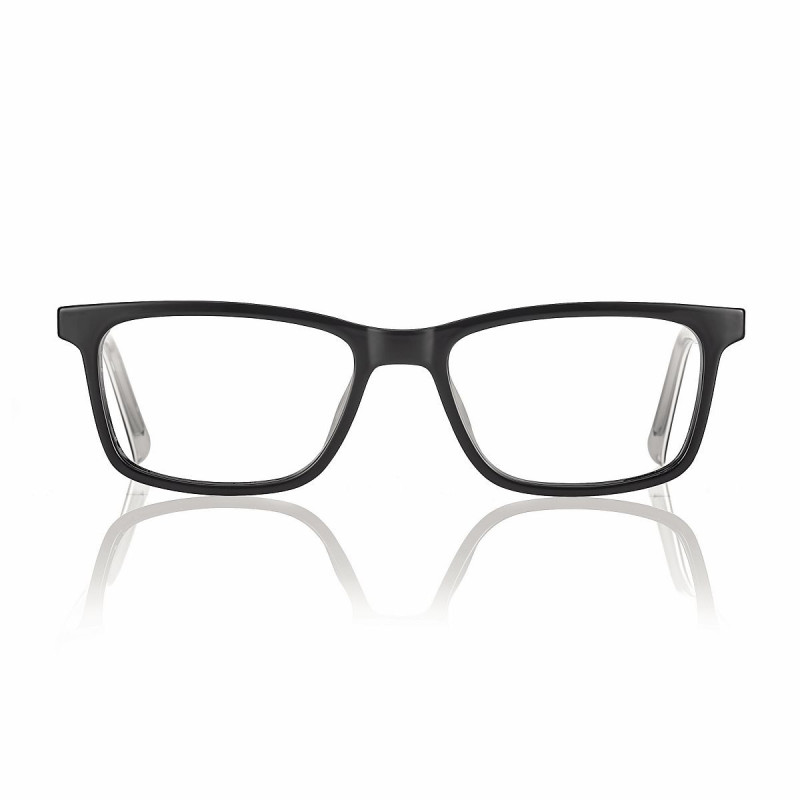 Monture tr90 noir brillant transparent branches flex 49 16 135 prix net