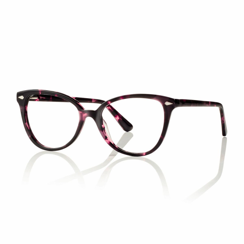 Monture acetate hd 52 rose/demi brillant + 1 clip degrade gris/marron prix net