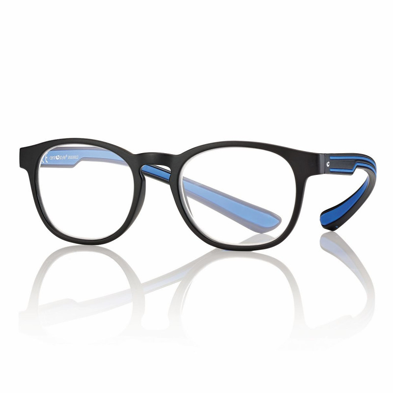 Lunette de lecture lumiere bleue noir mat/bleu 52-16-155  +3 prix net