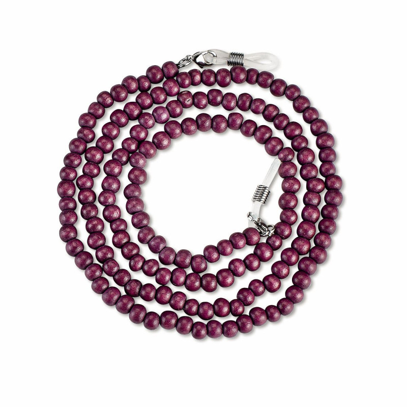 Chainette artisanale perle bois neyeture couleur rouge (1 pce)