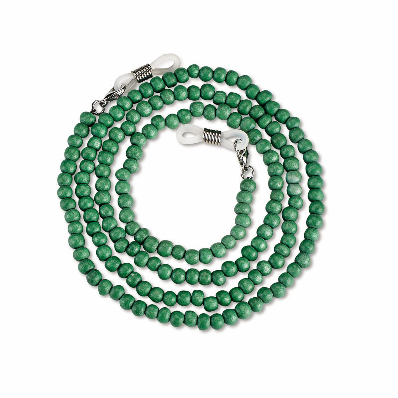Chainette artisanale perle bois neyeture couleur verte (1 pce)