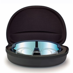 Lun.sol. bleu brill. verre bleu miroite polycarbo.+clip vue 134 00-135 prix net