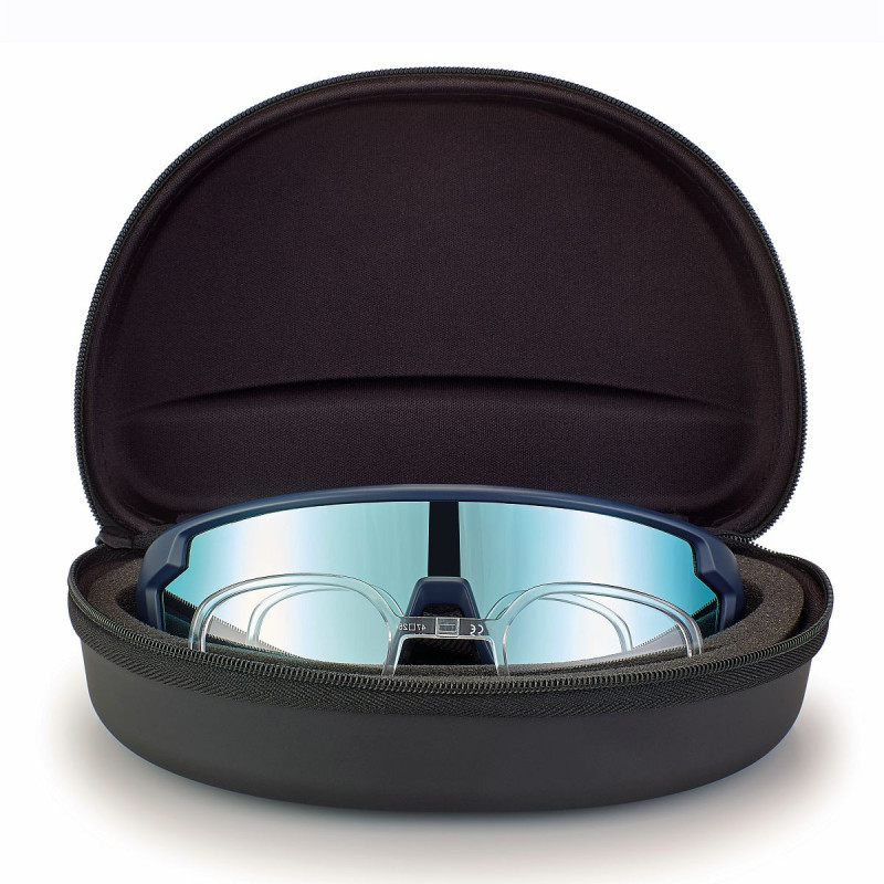 Lun.sol. bleu brill. verre bleu miroite polycarbo.+clip vue 134 00-135 prix net