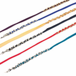 Set chainettes airport ruban et maillons alluminium + microfibres (6 pcs)