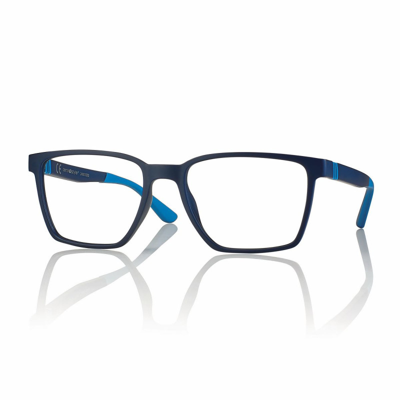 Monture rectangle acetate bleu mat 54 18-145 + 1 clip pliant gris prix net