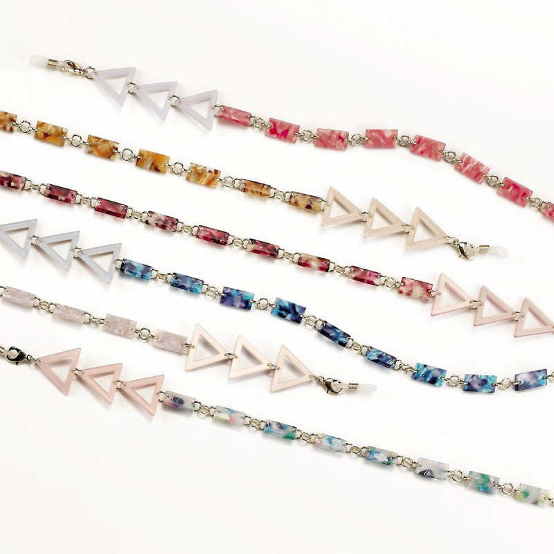 Set chainettes airport en triangle ultralegere en acetate + microfibres (6 pcs)