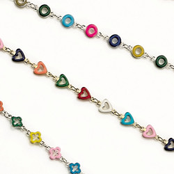 Set chain. amalfi metal 3 mod./2 couleurs : argent et dore+ microfibres (6 pcs)