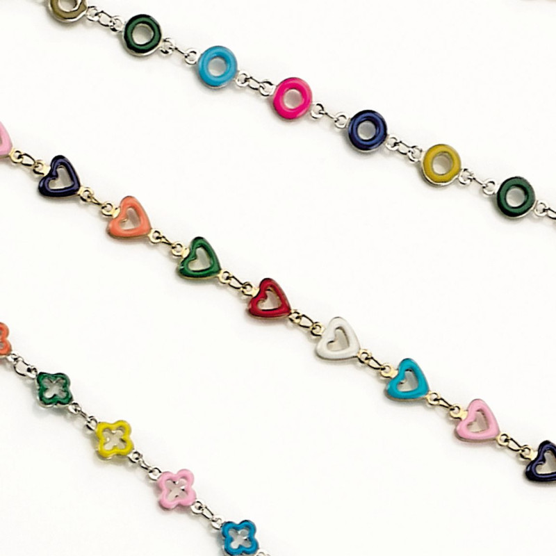 Set chain. amalfi metal 3 mod./2 couleurs : argent et dore+ microfibres (6 pcs)