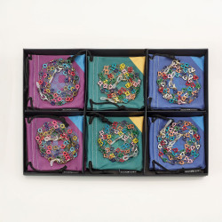 Set chain. amalfi metal 3 mod./2 couleurs : argent et dore+ microfibres (6 pcs)