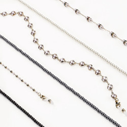 Prague 2 chain. metal avec perles decoratives - 6 modeles (6 pcs)