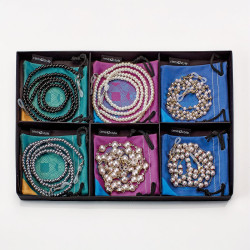 Prague 2 chain. metal avec perles decoratives - 6 modeles (6 pcs)