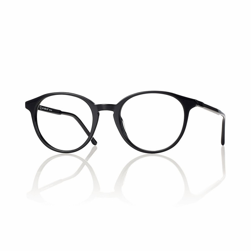 Monture fine acetate hd noir brillant t50