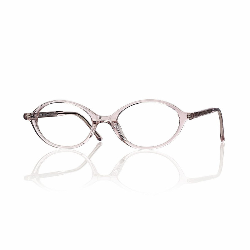 Monture fine acetate hd rose brillant ovale t50
