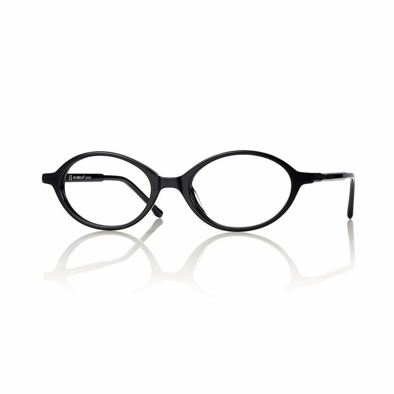 Monture fine acetate hd noir brillant ovale t50