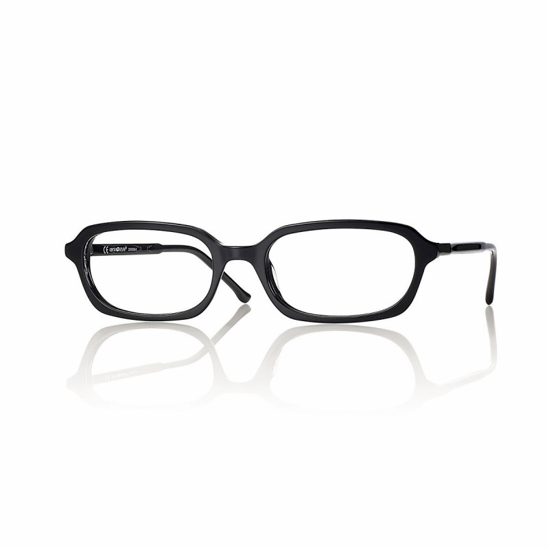 Monture fine acetate hd noir brillant ovale t53