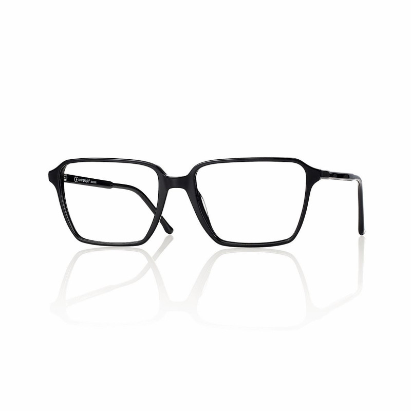 Monture fine acetate hd noir brillant carre t55