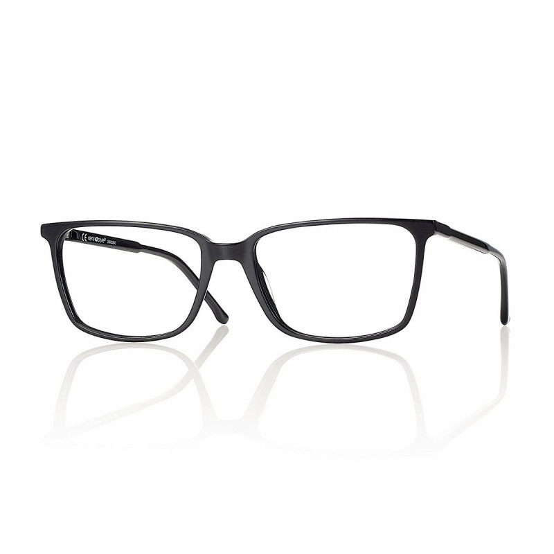 Monture fine acetate hd noir brillant carre t55