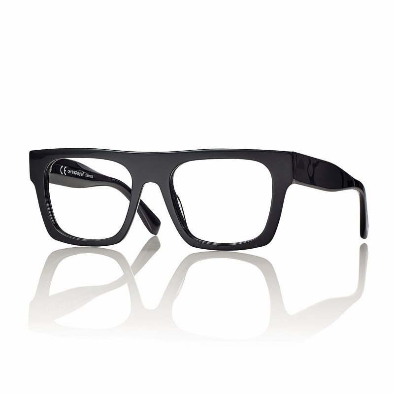 Monture acetate noir brillant face rectangle t53