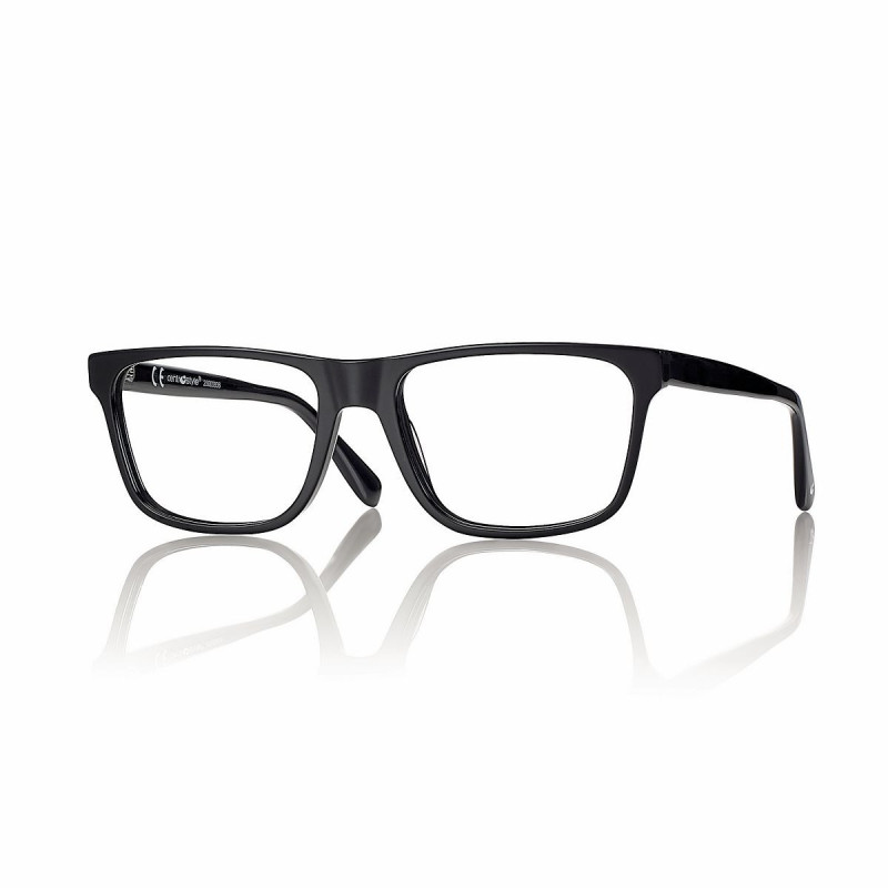 Monture acetate noir brillant forme iconique t58