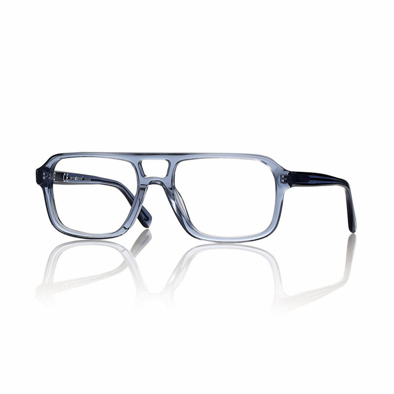 Monture acetate bleu brillant double pont t59