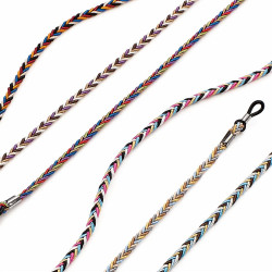 Cordons tressés - tissu ethnique couleurs assorties (12 pcs)