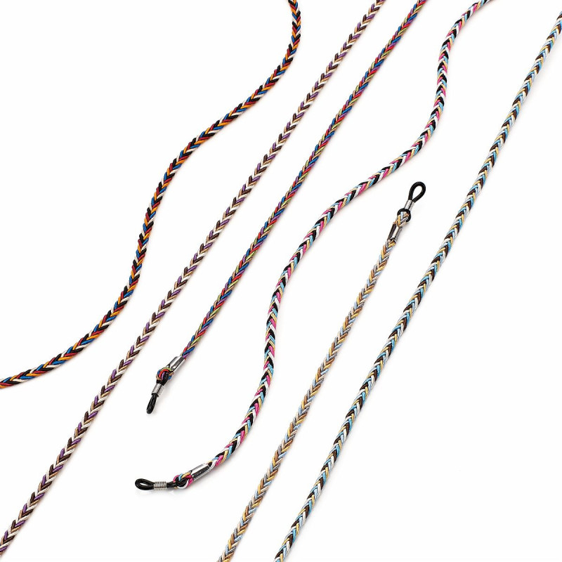 Cordons tressés - tissu ethnique couleurs assorties (12 pcs)