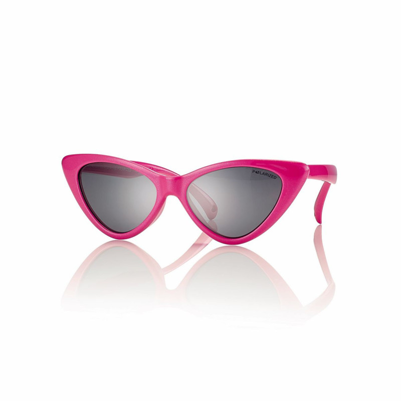Lunettes de soleil triangulaire fille pailleté fuchsia t45