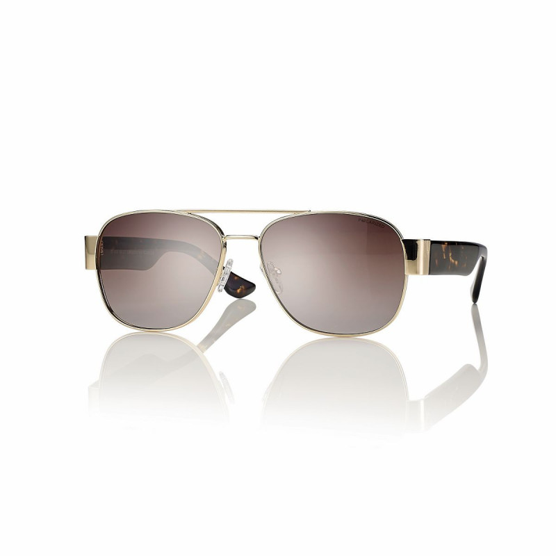 Lun.sol. metal+acetate iconique unisexe dore verre deg. brun 59