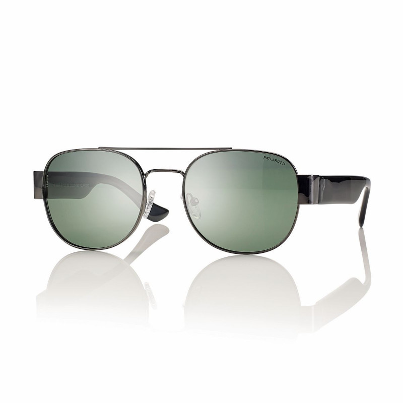 Lun.sol. metal+acetate iconique unisexe argent verre vert 56
