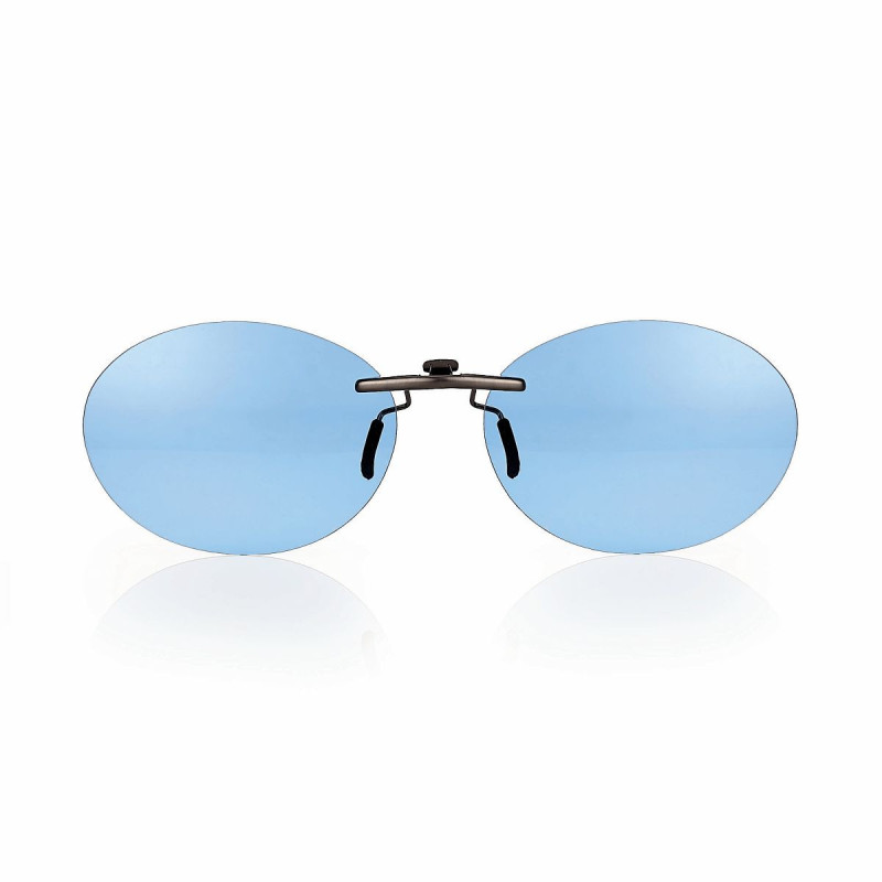 Clip polarise bleu clair cat 1 pour montures acetate 54mm x 39mm