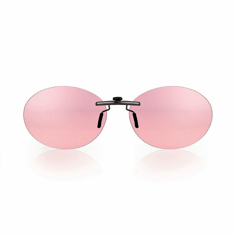 Clip polarise rose clair cat 1 pour montures acetate 54mm x 39mm