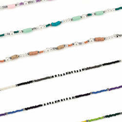 Set chainette madeire avec perles / 6 modeles differents + microfibres (6 pcs)
