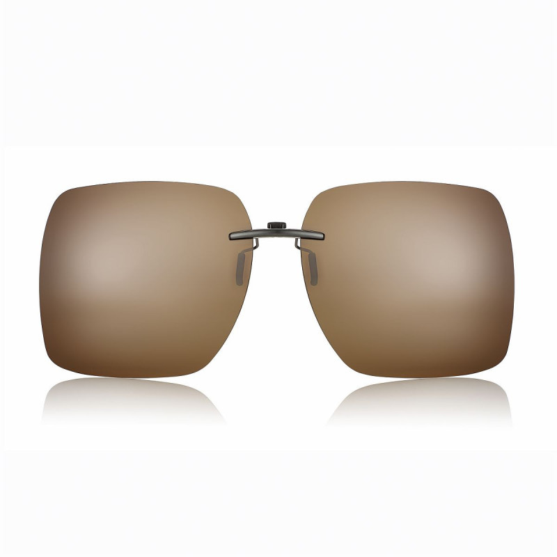 Clip polarise marron mont acetate 69mm x 60mm