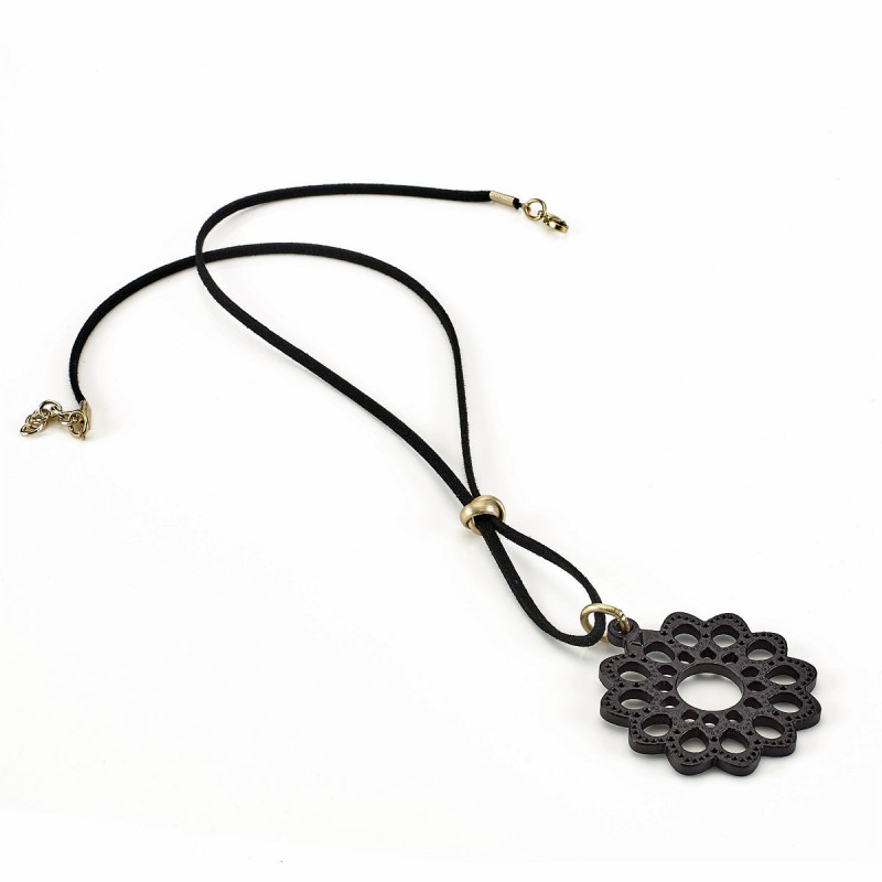 Pendentifs porte lunette fleur - impression 3d + cordon en alcantara (1 pce)