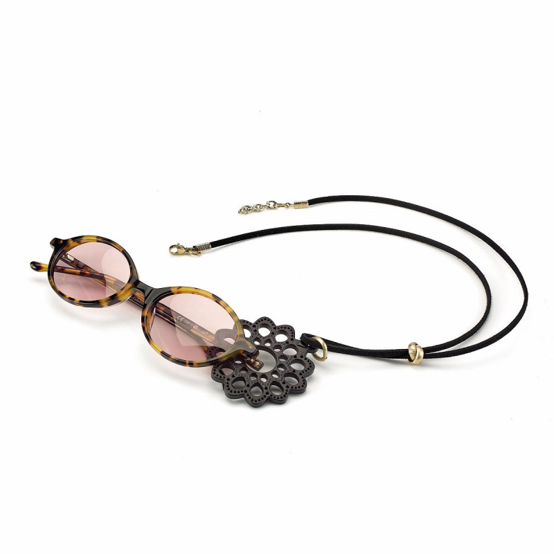 Pendentifs porte lunette fleur - impression 3d + cordon en alcantara (1 pce)