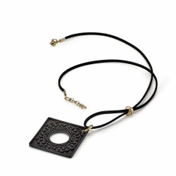 Pendentifs porte lunette rombus - impression 3d + cordon en alcantara (1 pce)