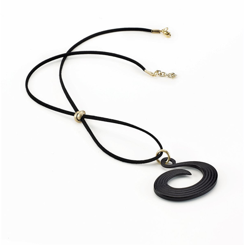 Pendentifs porte lunette spirale - impression 3d + cordon en alcantara (1 pce)
