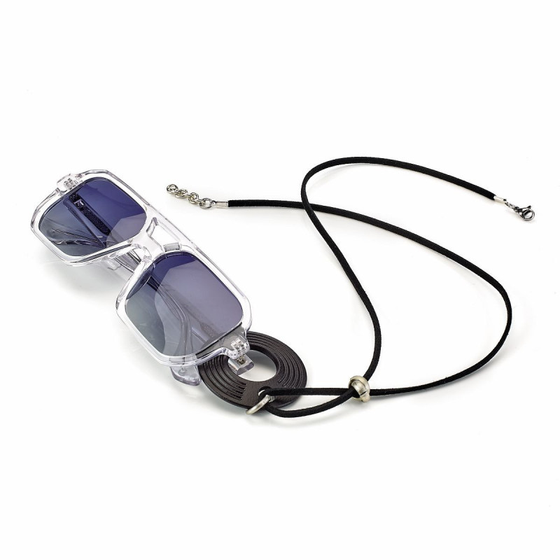 Pendentifs porte lunette rond - impression 3d + cordon en alcantara (1 pce)