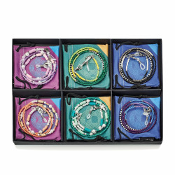 Set chainette madeire avec perles / 6 modeles differents + microfibres (6 pcs)