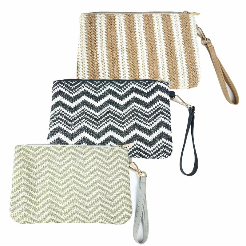 Assortiment etuis forme pochette - raphia 200x130 (assortiment 3 couleurs 3 pcs)