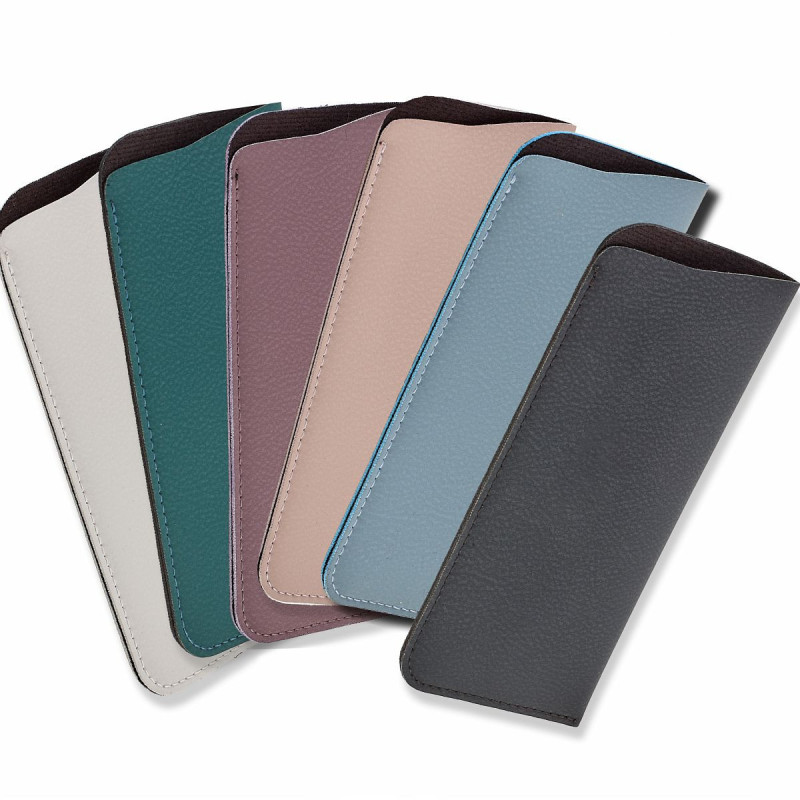 Etuis souples en cuir ecologique 6 couleurs assorties - 165x75 mm (24 pcs)