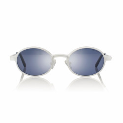 Mont. unisexe metal argent brillant +clip noir mat verre bleu 49 21-140 prix net