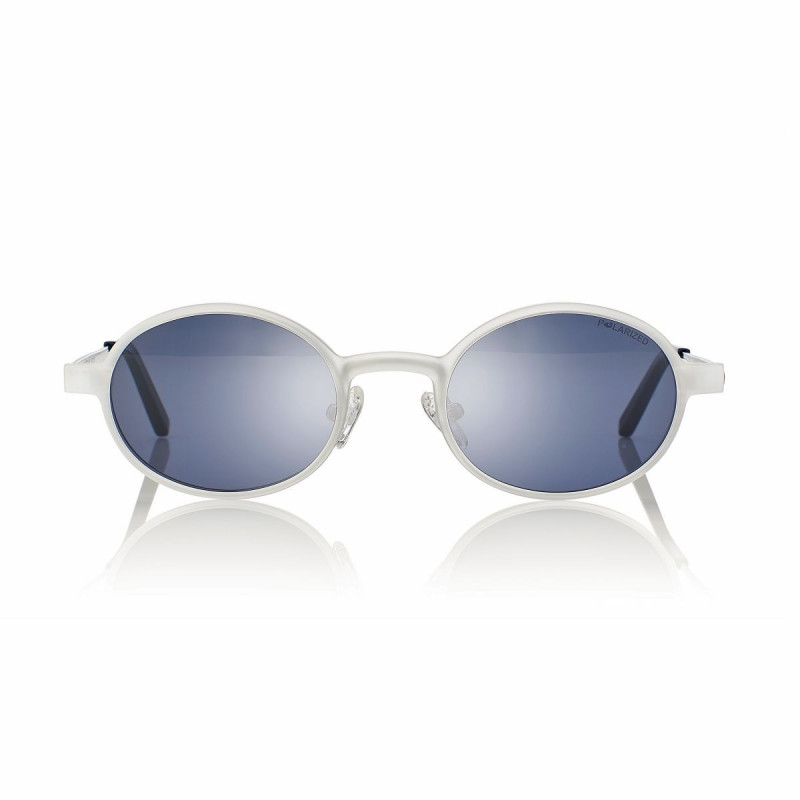 Mont. unisexe metal argent brillant +clip noir mat verre bleu 49 21-140 prix net