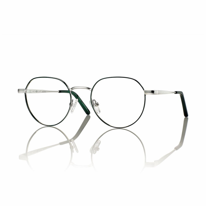 Mont. unisexe metal argent vert + clip vert verre fume marron 52 20-140 prix net