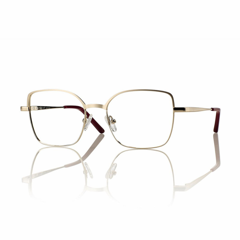 Mont. femme metal dore + clip bord. verre degr. gris-rose 52 18-140 prix net