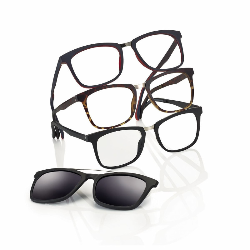 Monture ultem bleu mat/rouge pont metal + clip gris 52 18-145 prix net